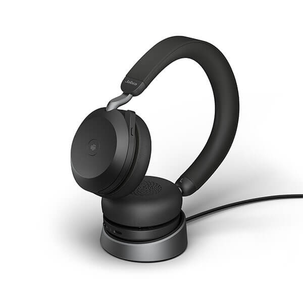 新品Jabra Evolve2 75 - USB-C MS Teams ブラック Jabra Evolve2 75 MS Teams Wireless Headset with Charging Stand