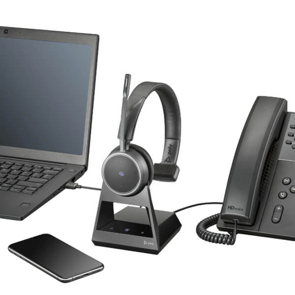 Plantronics Poly Voyager 4210 Office MS Headset With 2 - Way Base - Headset Sales Ltd