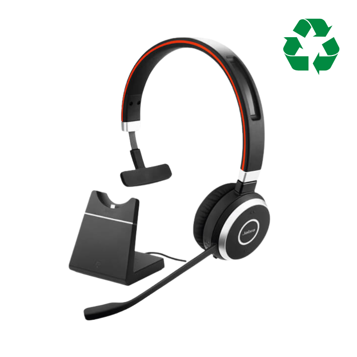 Jabra Evolve 65 MS Teams Mono Headset with Charging Stand - Refurbished