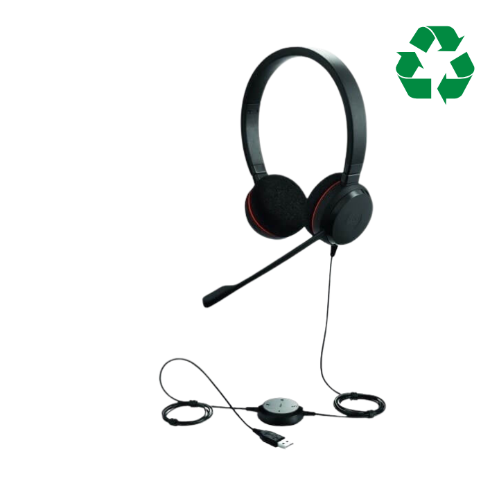 Jabra Evolve 20 MS Teams Stereo Corded USB-A Headset - Refurbished