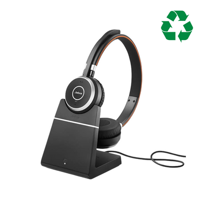 Jabra Evolve 65 UC Stereo Headset with Charging Stand - Refurbished