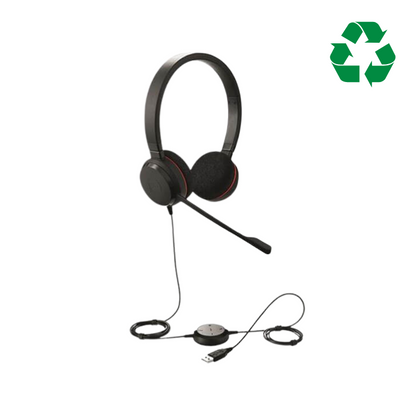 Jabra Evolve 20 MS Teams Stereo Corded USB-A Headset - Refurbished