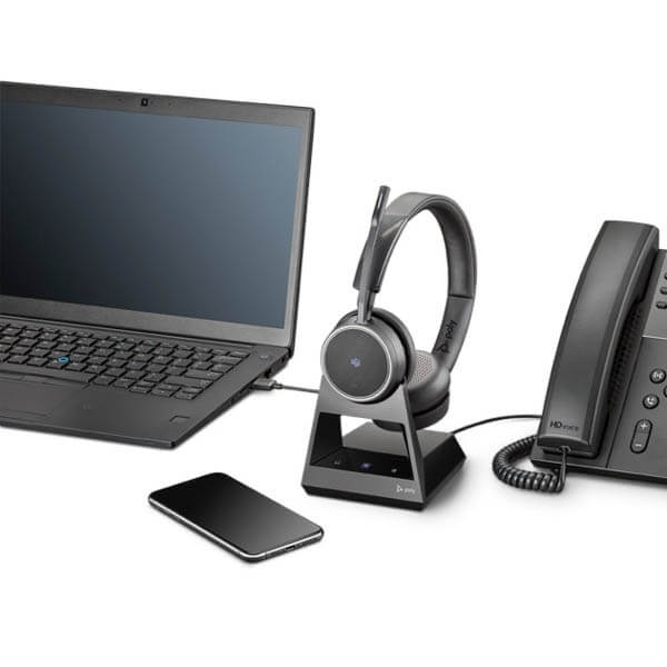 Plantronics Poly Voyager 4220 Office MS Headset With 2 - Way Base - Headset Sales Ltd